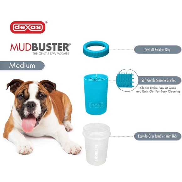 Dexas MudBuster Portable Dog Paw Cleaner Medium - Picture 2 of 9